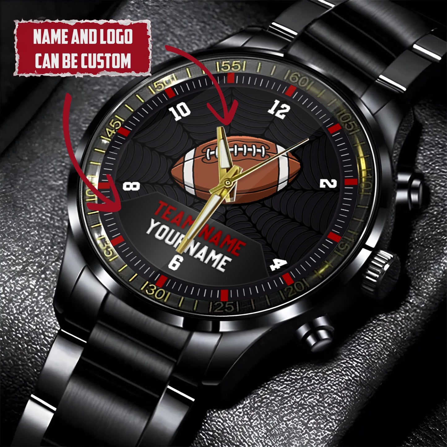 American Football Personalized Team Name, Name & Number Quartz Watch