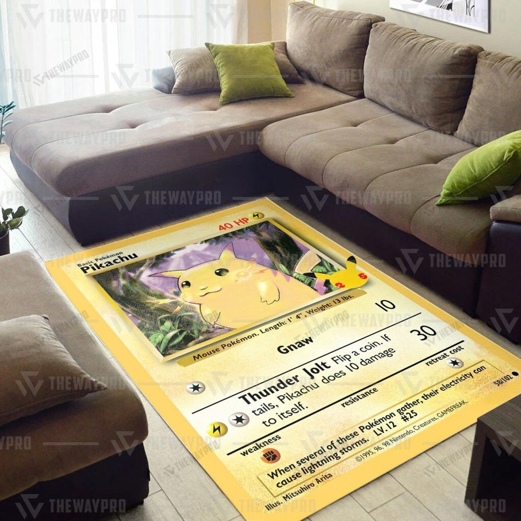 Pkm Pikachu Card Custom Rug