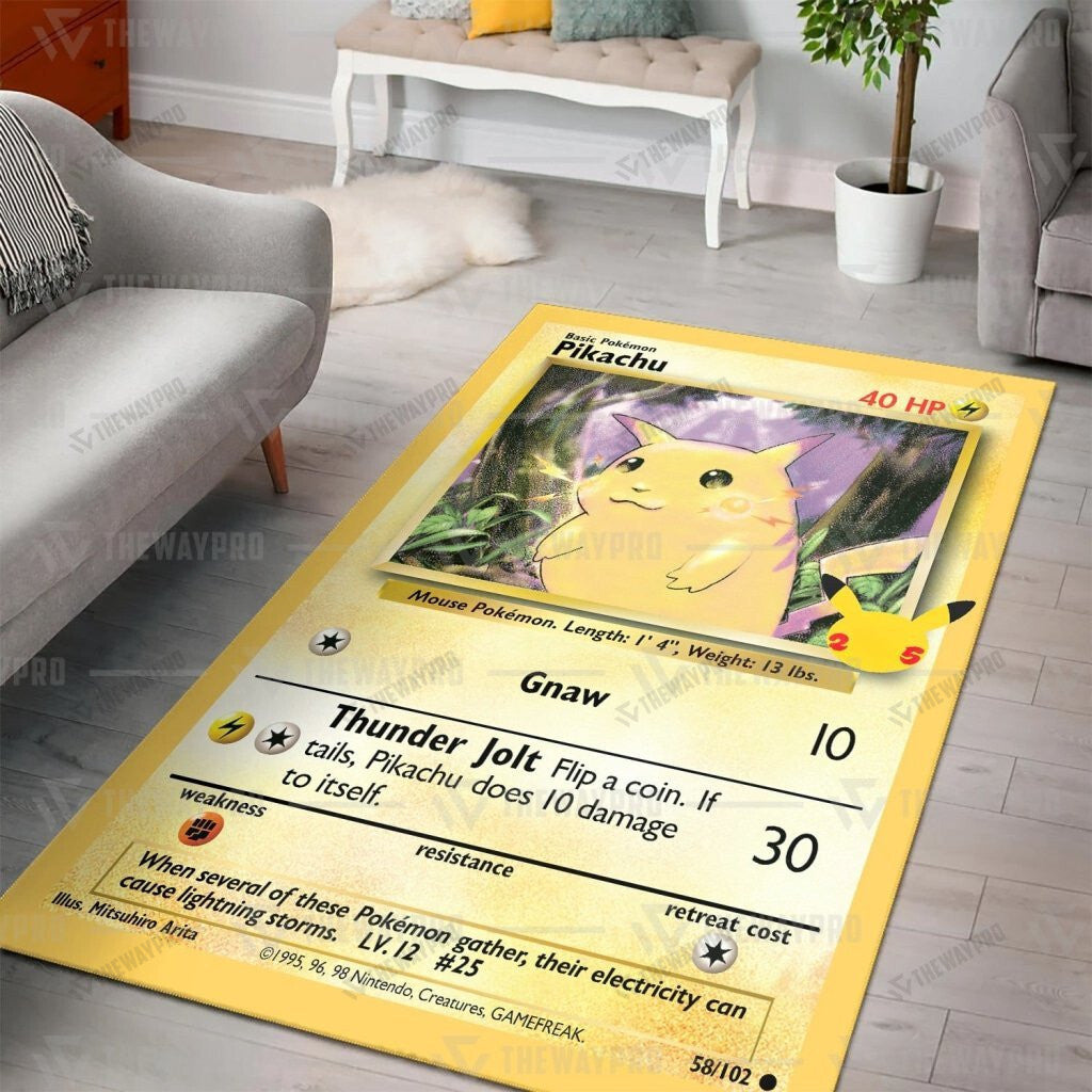 Pkm Pikachu Card Custom Rug