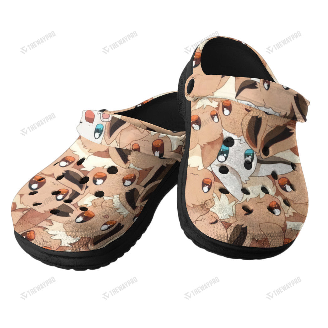 Cute Eevee Seamless Pattern Custom Classic Clogs
