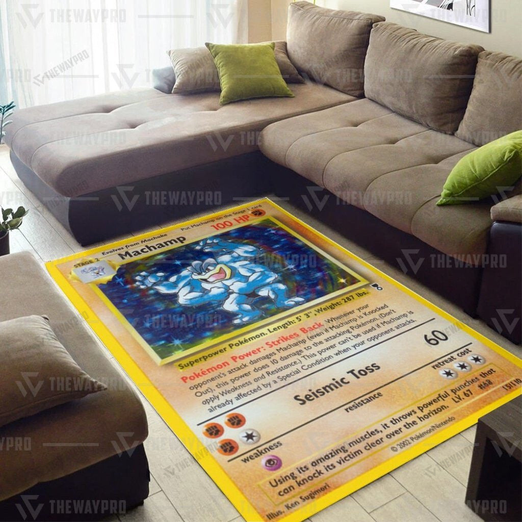 Anime Pkm Shadowless Holographic Machamp Custom Rug