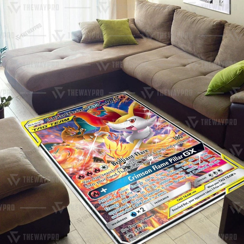 Anime Pkm Charizard & Braixen Gx Custom Rug