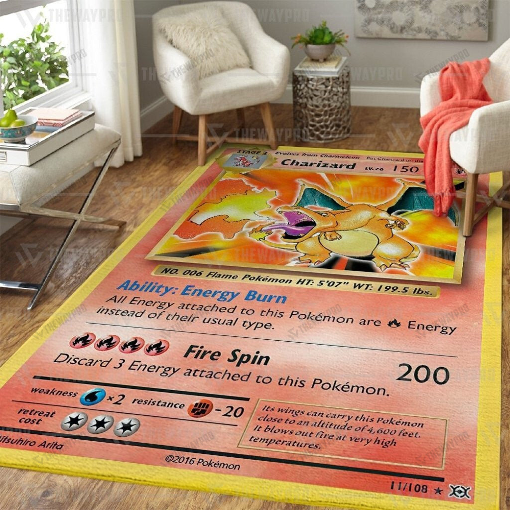 Anime Pkm Charizard Evolutions Custom Rug