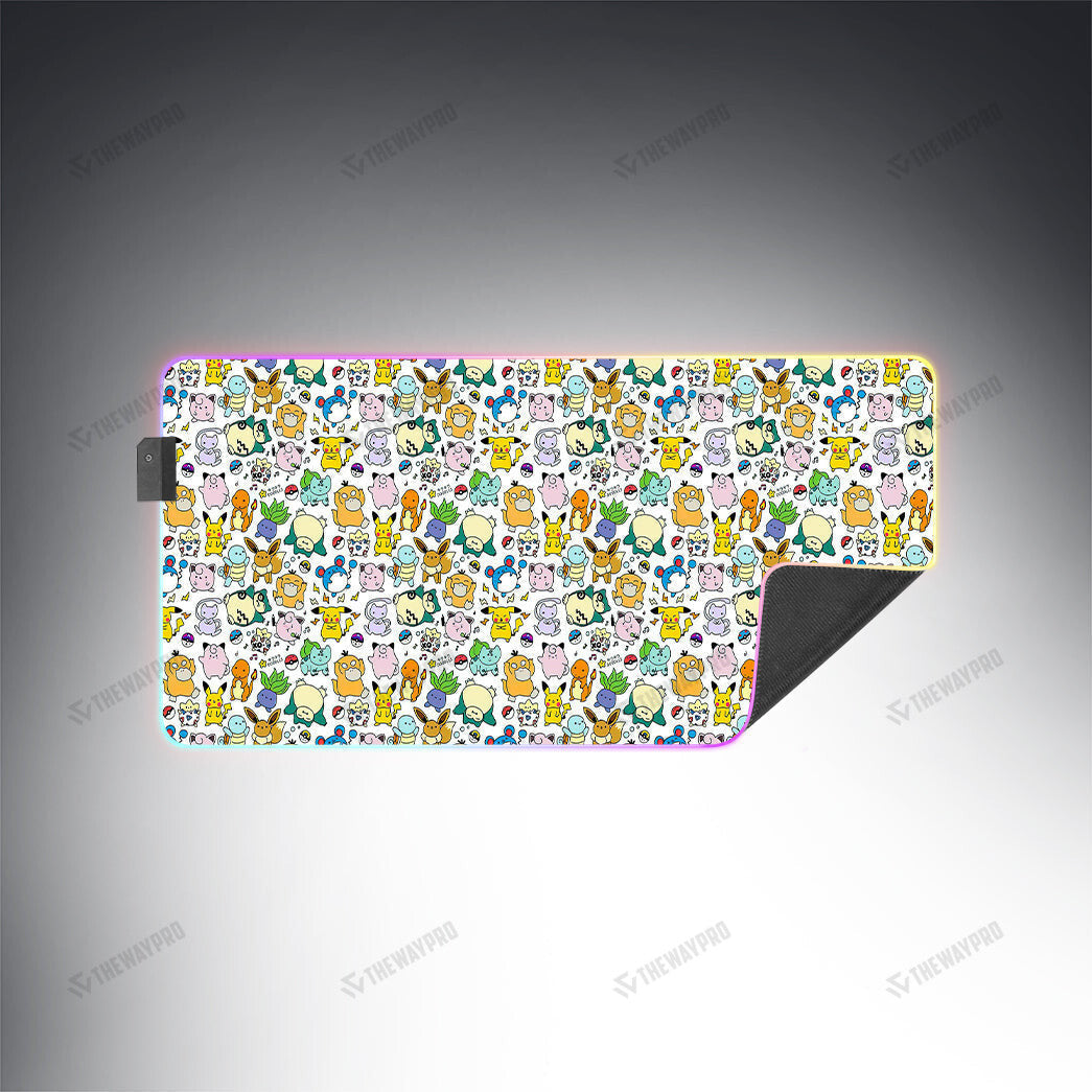 Anime Pkm All Poke Seamless Pattern Custom Led Mousepad Bo21032216