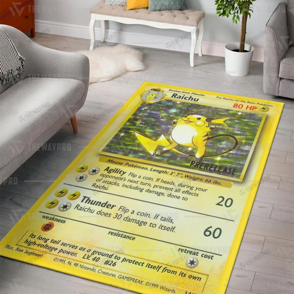 Pkm Raichu Card Custom Rug