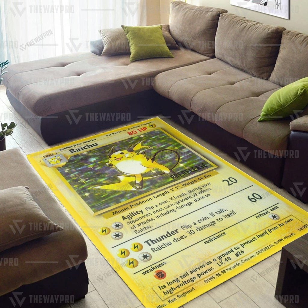 Pkm Raichu Card Custom Rug