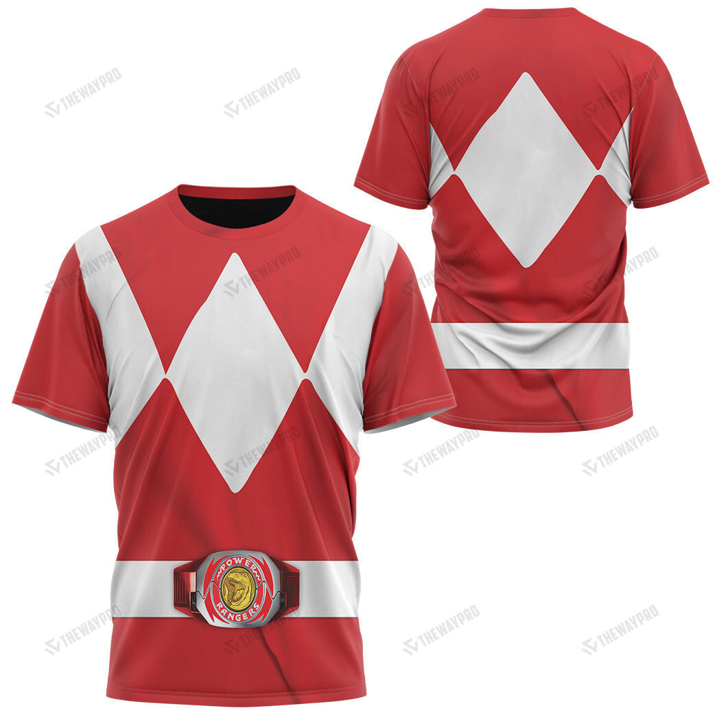 Movie Mighty Morphin Red Power Rangers Custom T-Shirt