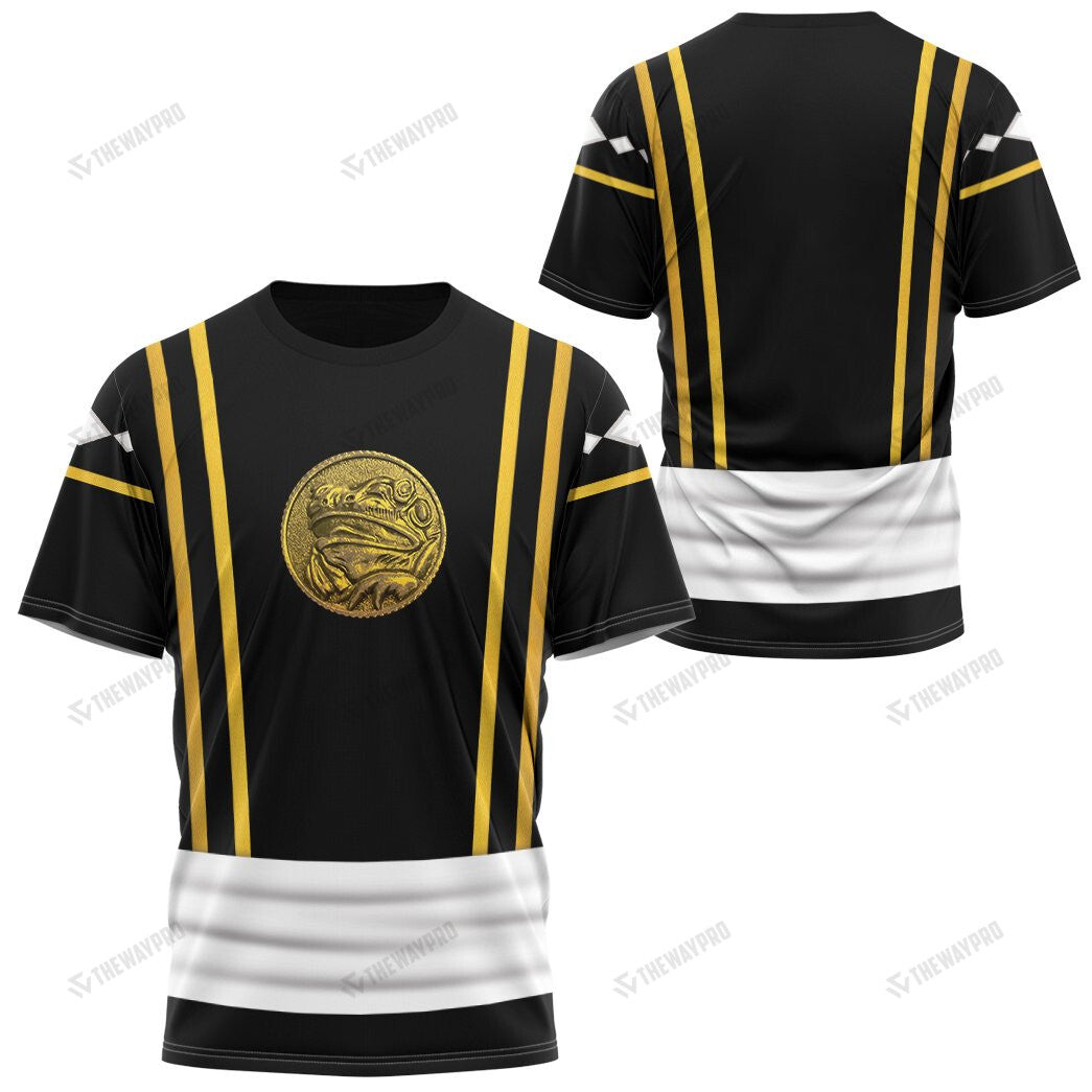 Mighty Morphin Power Ranger Ninja Rangers Black Frog Custom T-Shirt
