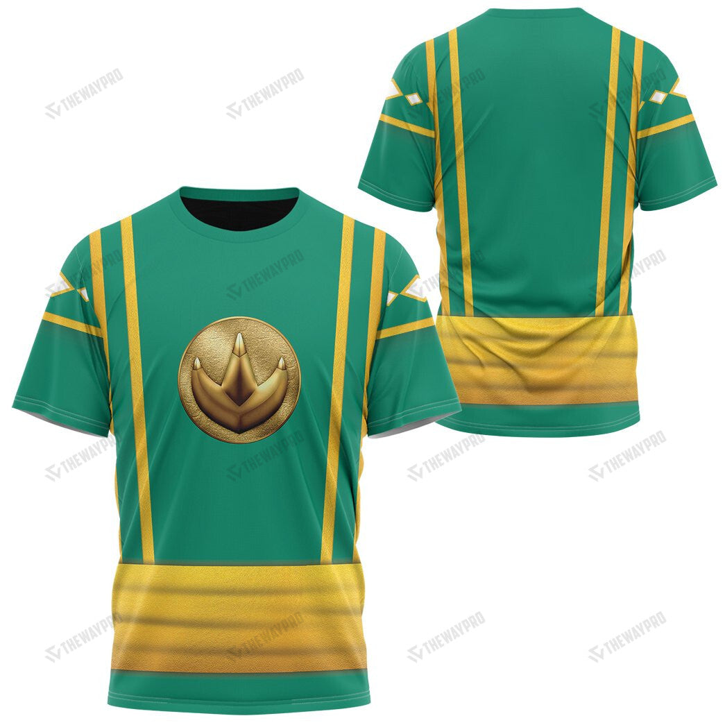 Mighty Morphin Power Ranger Ninja Rangers Green Dragon Custom T-Shirt