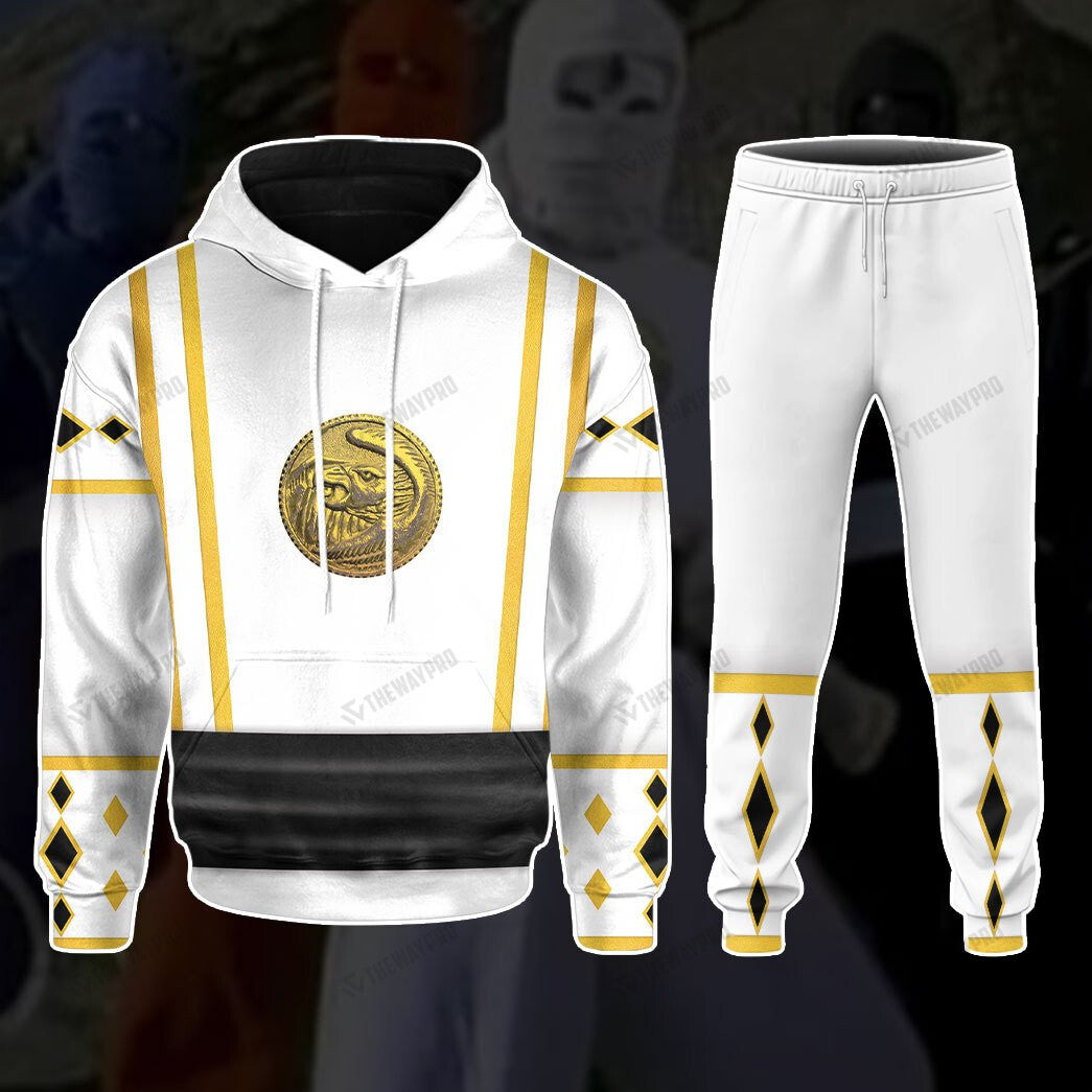 Mighty Morphin Power Ranger Ninja Rangers White Falcon Custom Sweatpants