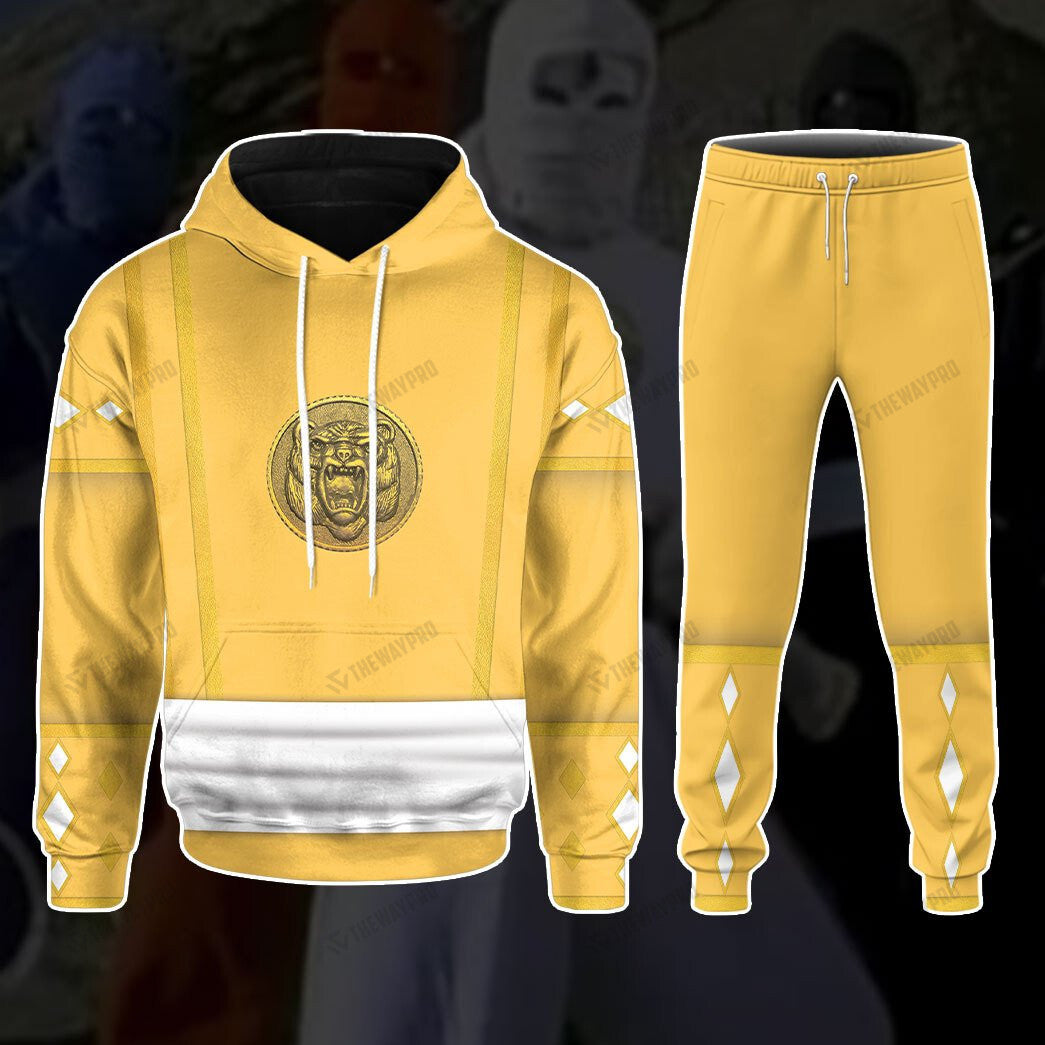 Mighty Morphin Power Ranger Ninja Rangers Yellow Bear Custom Sweatpants