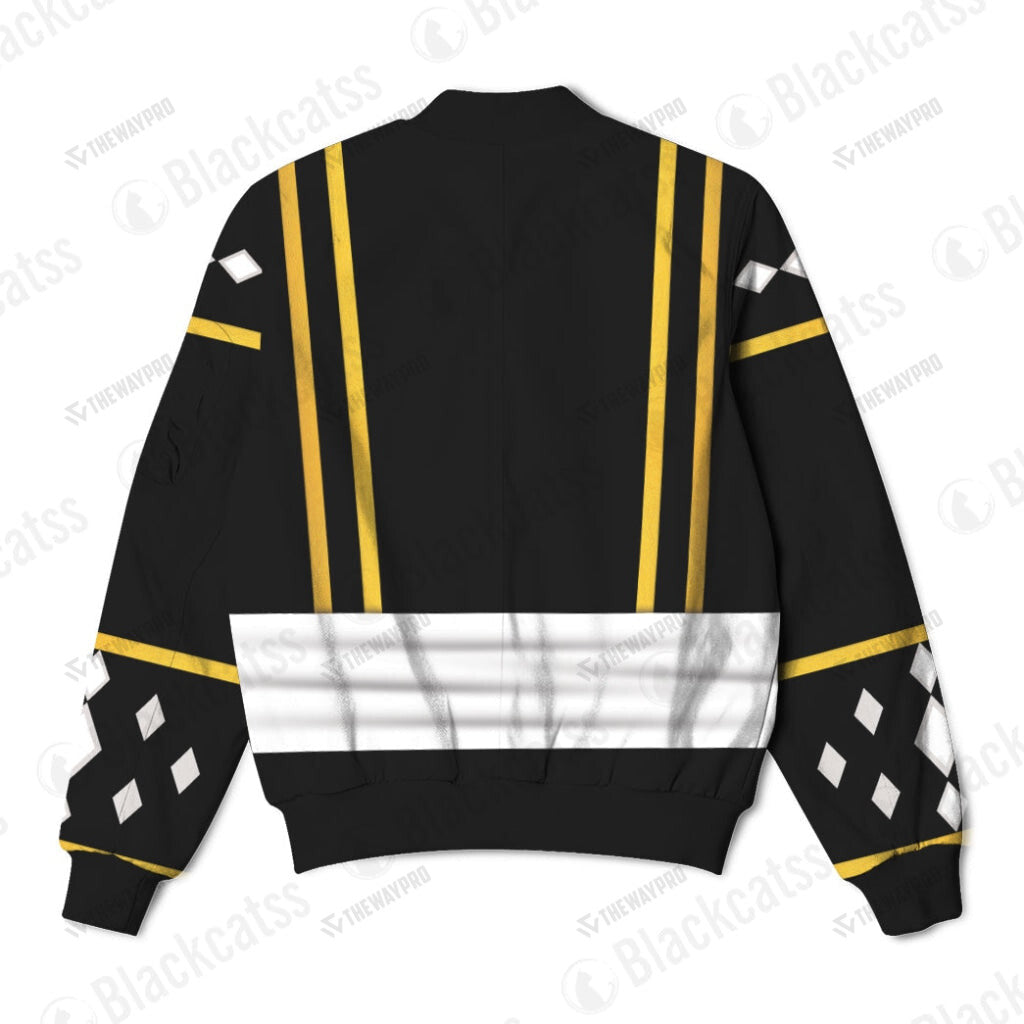 Mighty Morphin Power Ranger Ninja Rangers Black Frog Custom Bomber Jacket