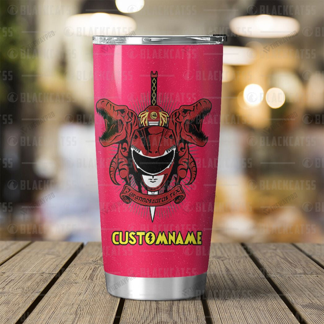Power Rangers Mighty Morphin Tyrannosaurus Custom Name Tumbler