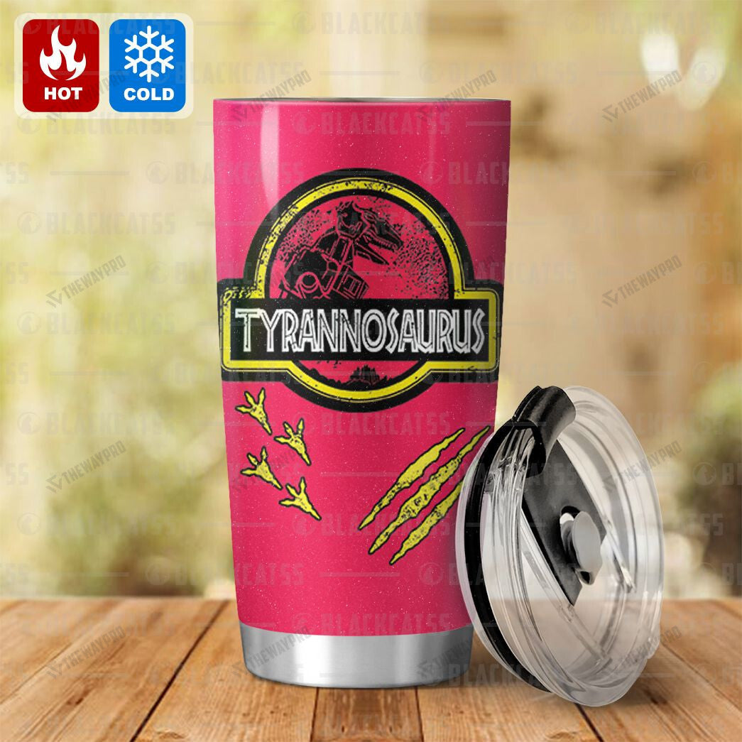 Power Rangers Mighty Morphin Tyrannosaurus Custom Name Tumbler