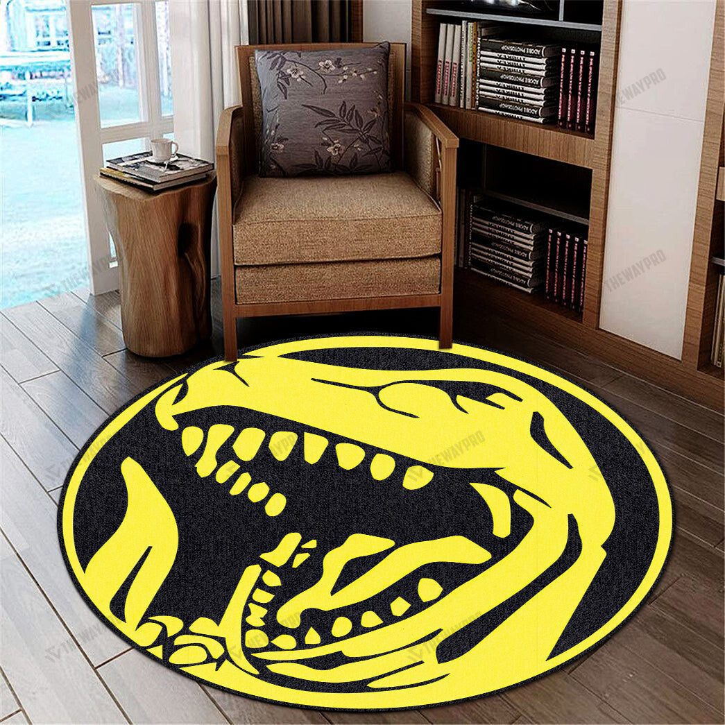 Mighty Morphin Power Rangers Tyrannosaurus Custom Round Carpet
