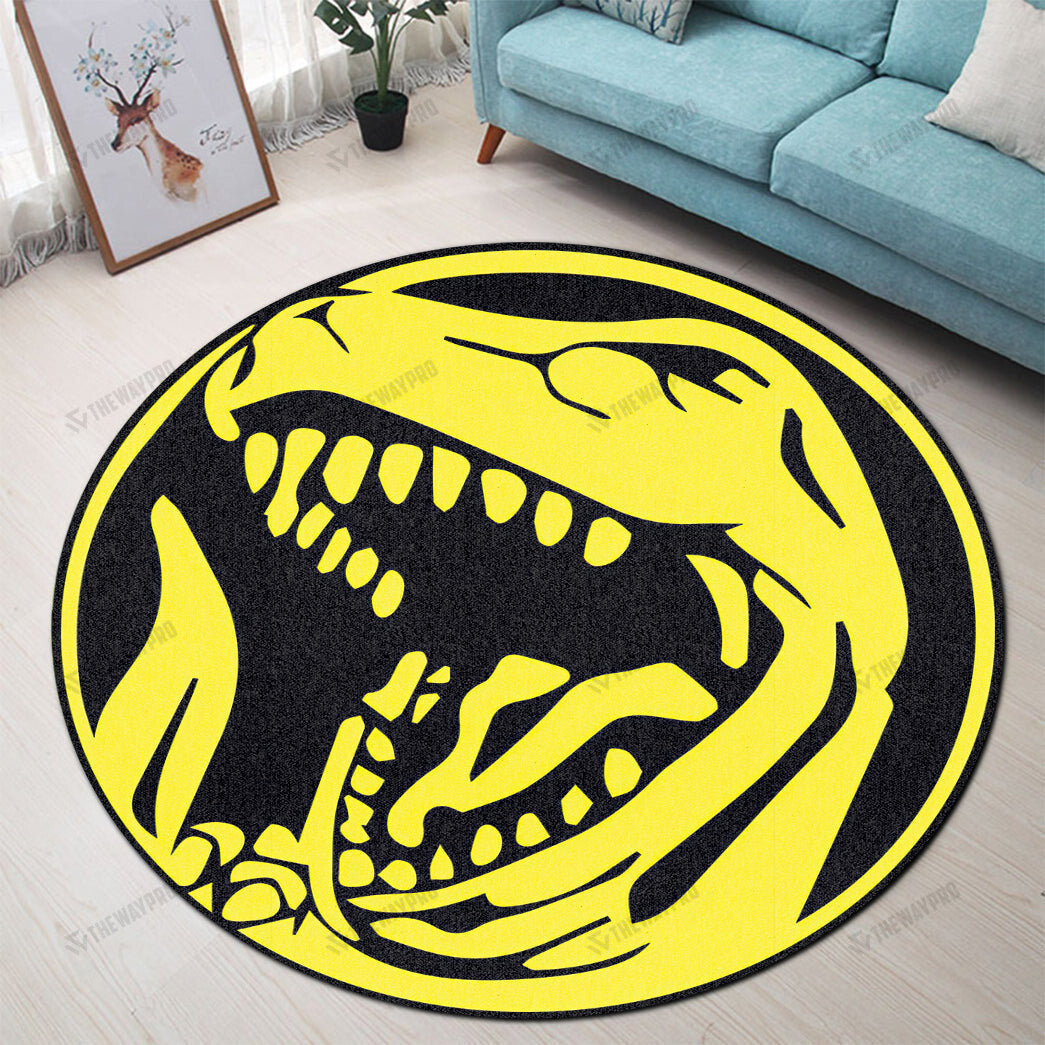 Mighty Morphin Power Rangers Tyrannosaurus Custom Round Carpet