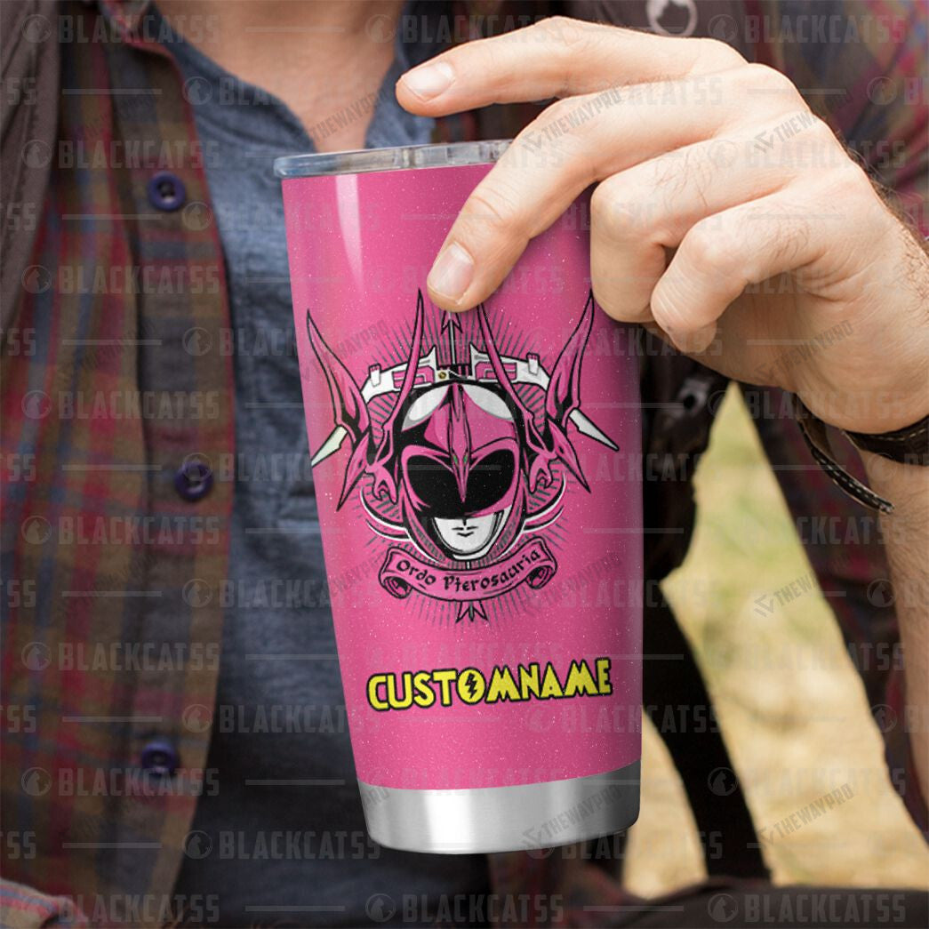 Power Rangers Mighty Morphin Pterodactyl Custom Name Tumbler
