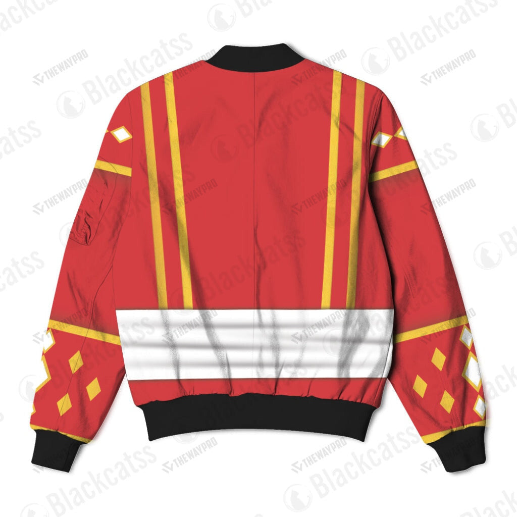 Mighty Morphin Power Ranger Ninja Rangers Red Ape Custom Bomber Jacket