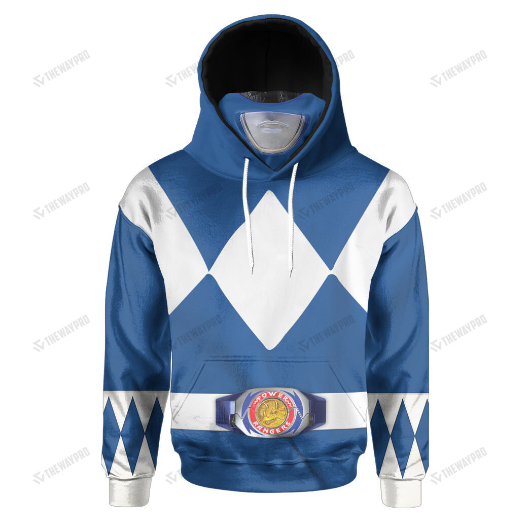 Movie Mighty Morphin Blue Power Rangers Cosplay Custom Snood Hoodie