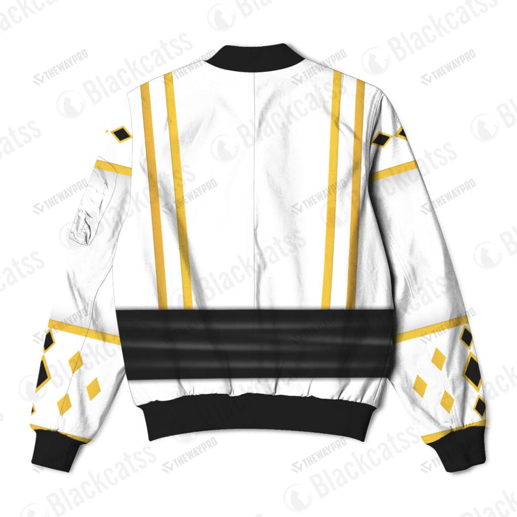 Mighty Morphin Power Ranger Ninja Rangers White Falcon Custom Bomber Jacket