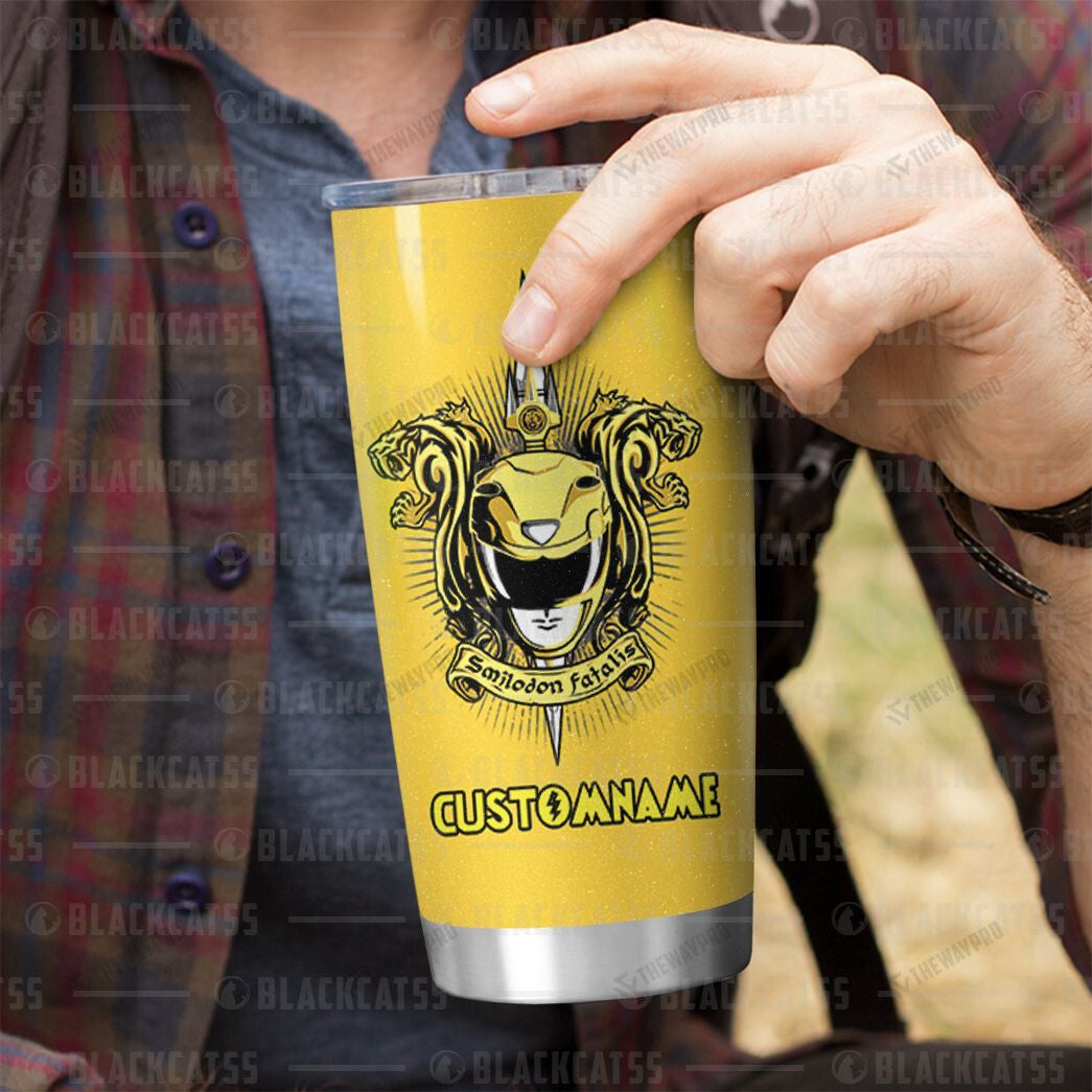 Power Rangers Mighty Morphin SaberTooth Custom Name Tumbler