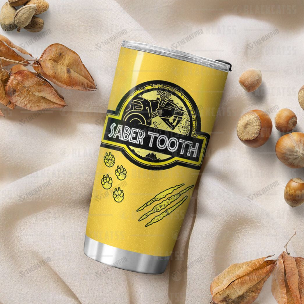 Power Rangers Mighty Morphin SaberTooth Custom Name Tumbler