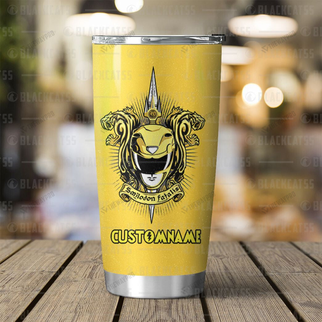 Power Rangers Mighty Morphin SaberTooth Custom Name Tumbler