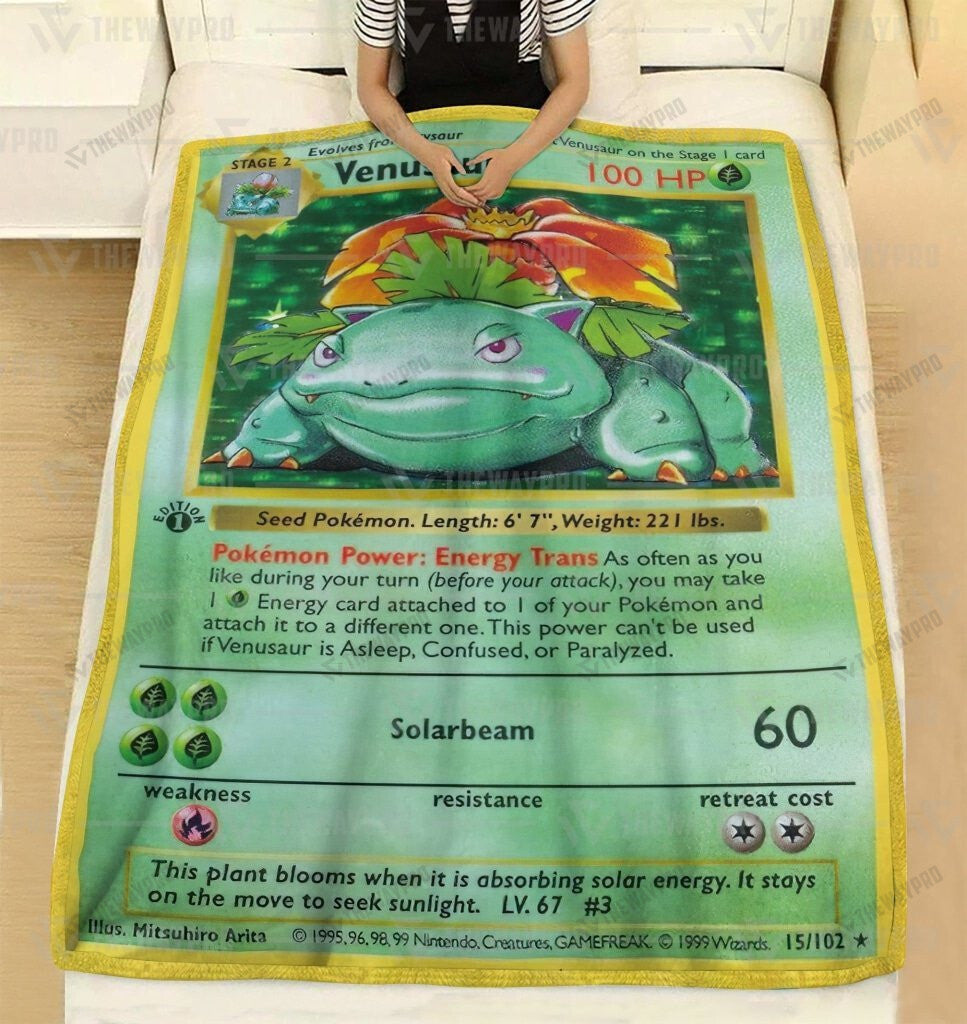 Venusaur Card Custom Soft Blanket
