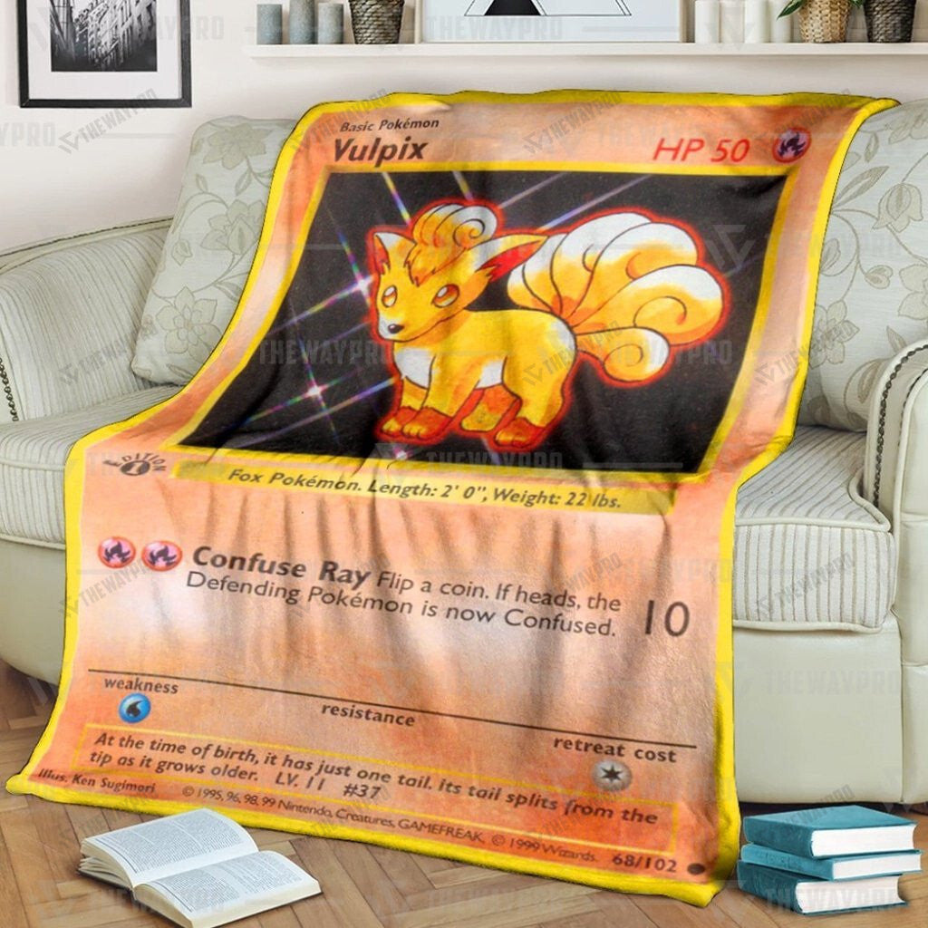 Anime Vulpix Base Set Custom Soft Blanket