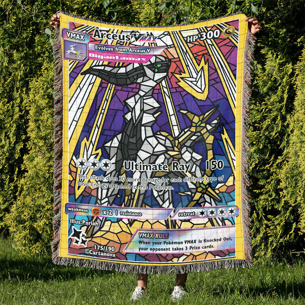 Arceus Stain Glass Custom Woven Blanket