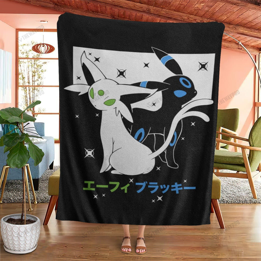 Anime Espeon Umbreon Soft Blanket