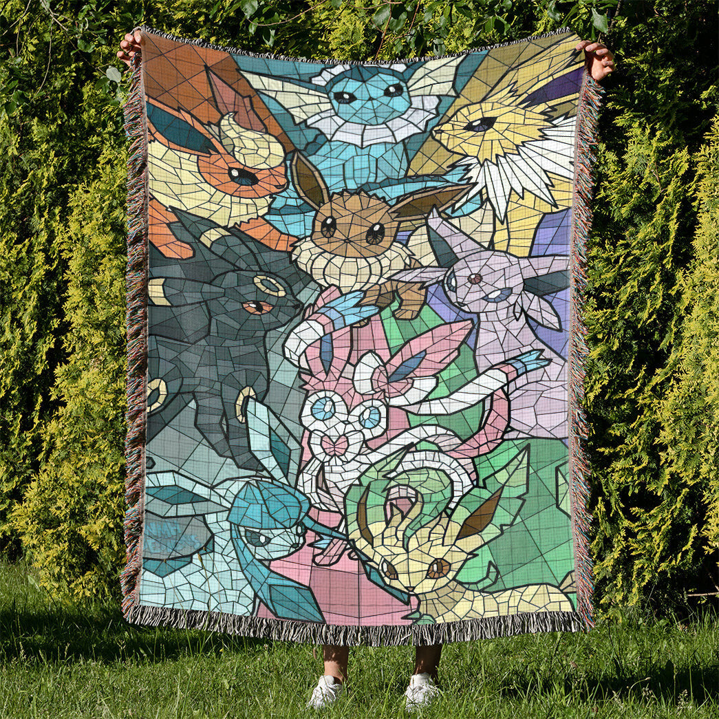 Eevee Evolutions Stain Glass Custom Woven Blanket