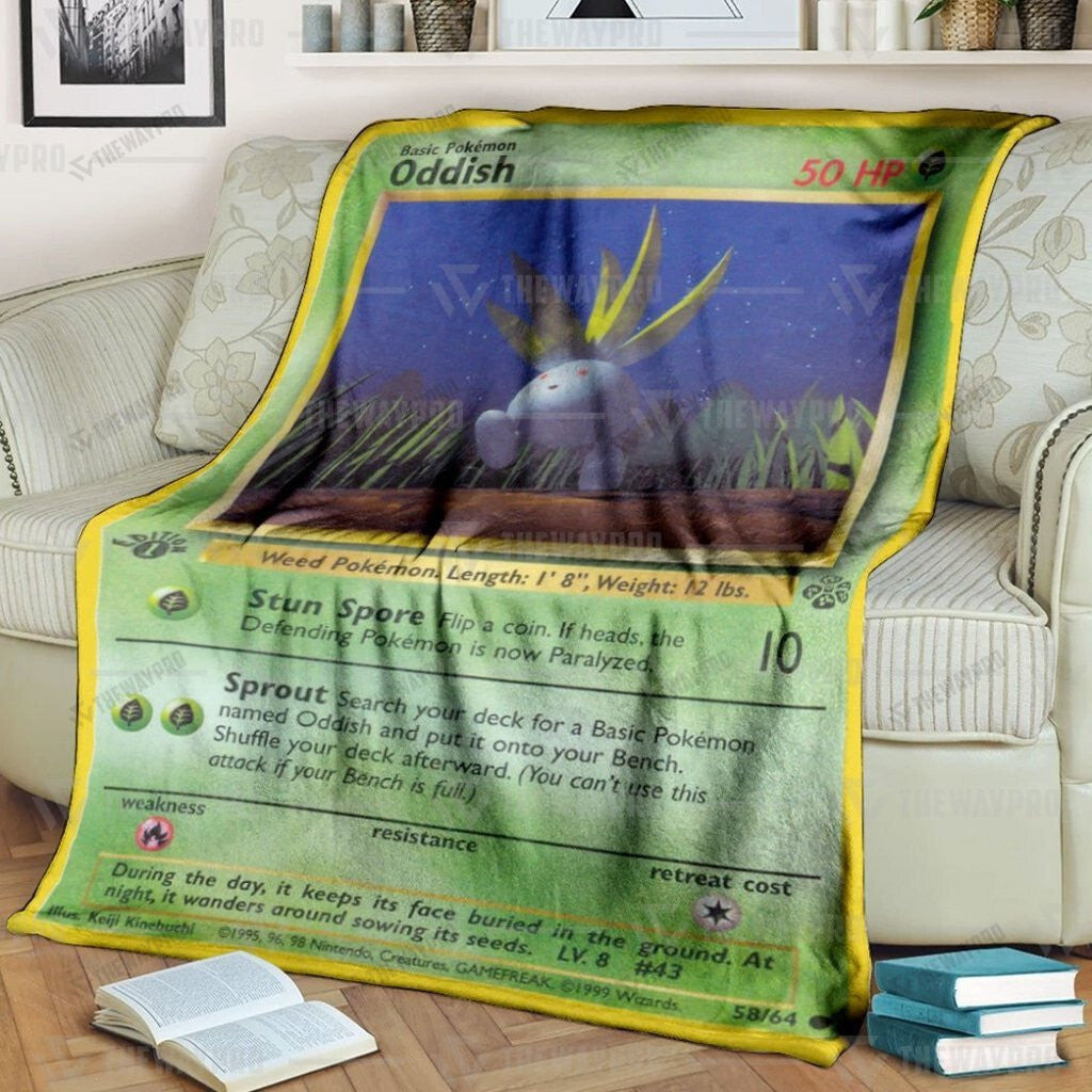 Anime Oddish 1st Edition Custom Soft Blanket
