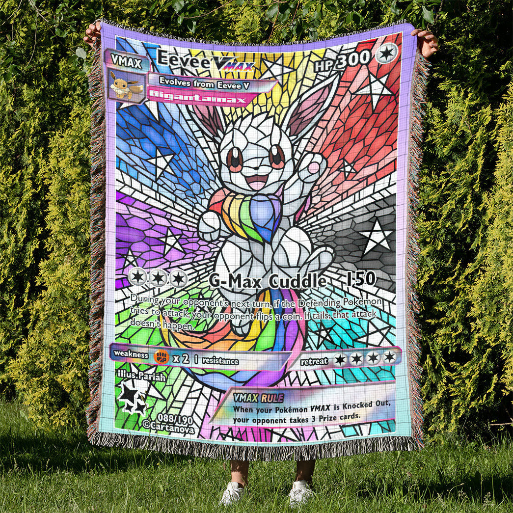 Eevee Rainbow Hybrid Stain Glass Custom Woven Blanket
