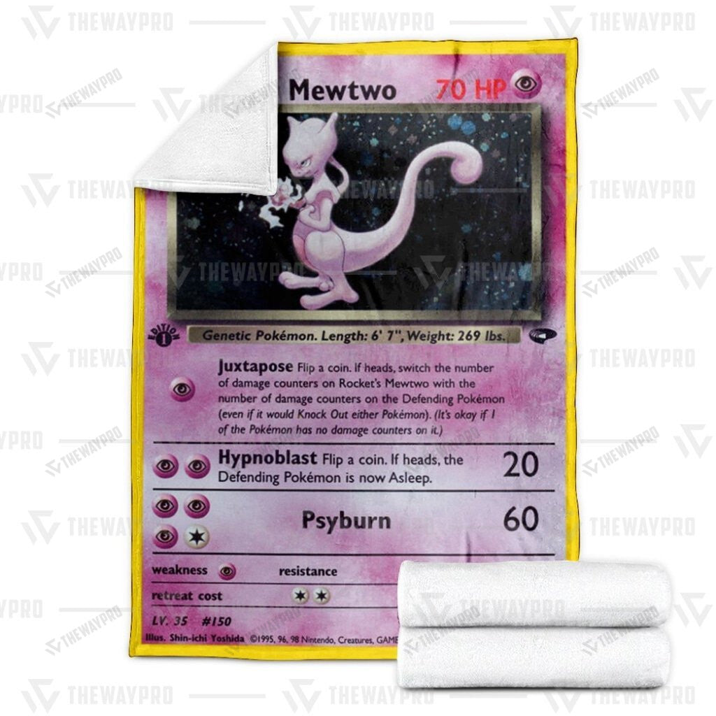 Anime Rocket's Mewtwo Custom Soft Blanket