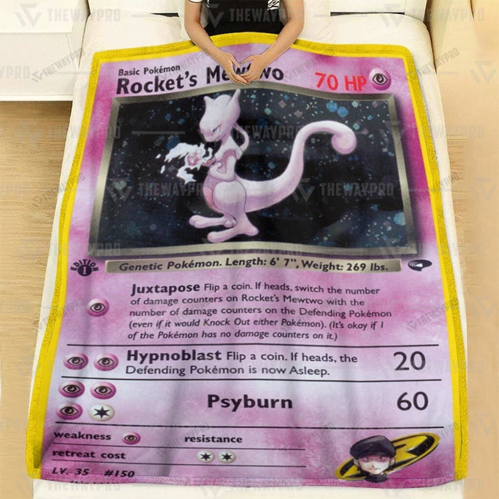 Anime Rocket's Mewtwo Custom Soft Blanket