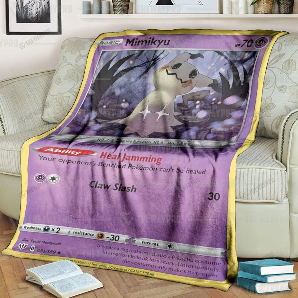 Anime Mimikyu Darkness Ablaze Custom Soft Blanket