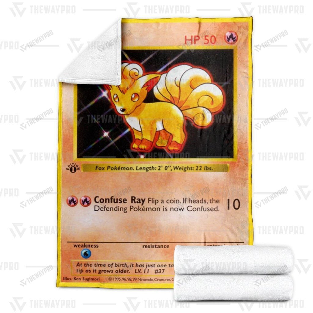 Anime Vulpix Base Set Custom Soft Blanket