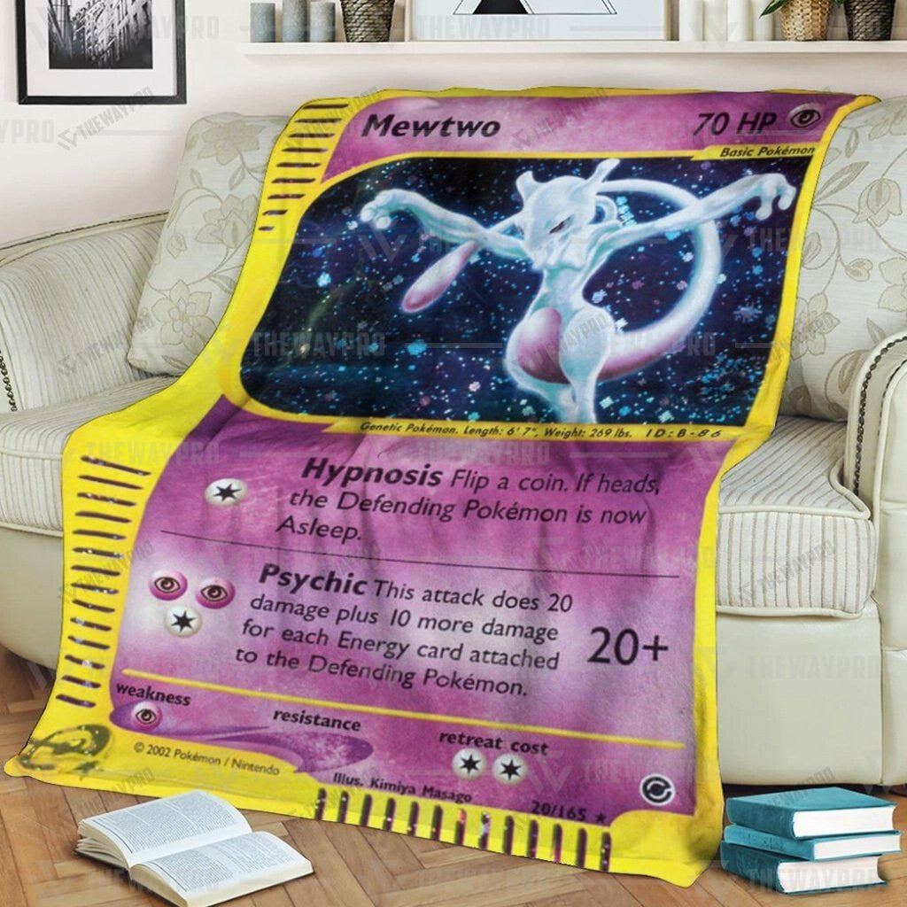 Anime Mewtwo Expedition Custom Soft Blanket