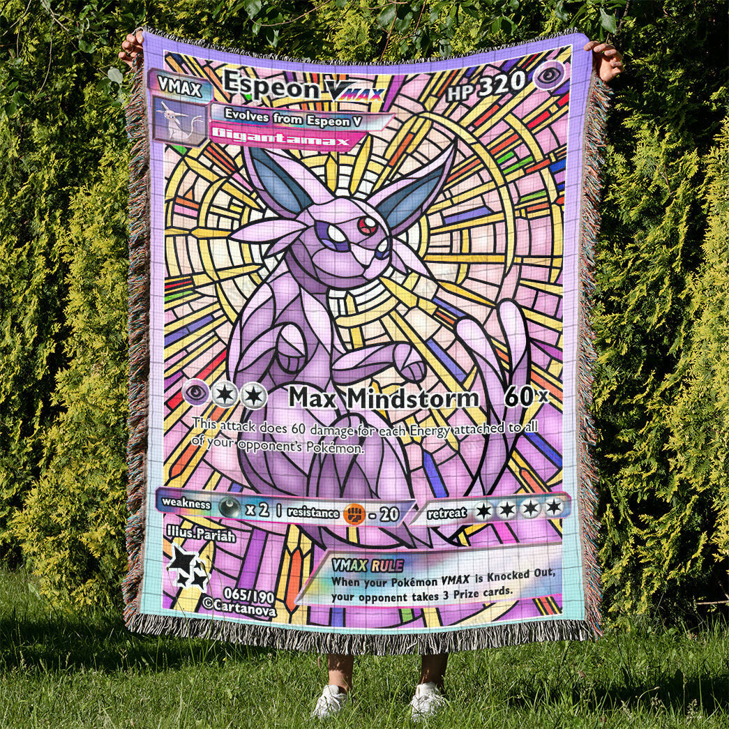 Espeon Stain Glass Custom Woven Blanket