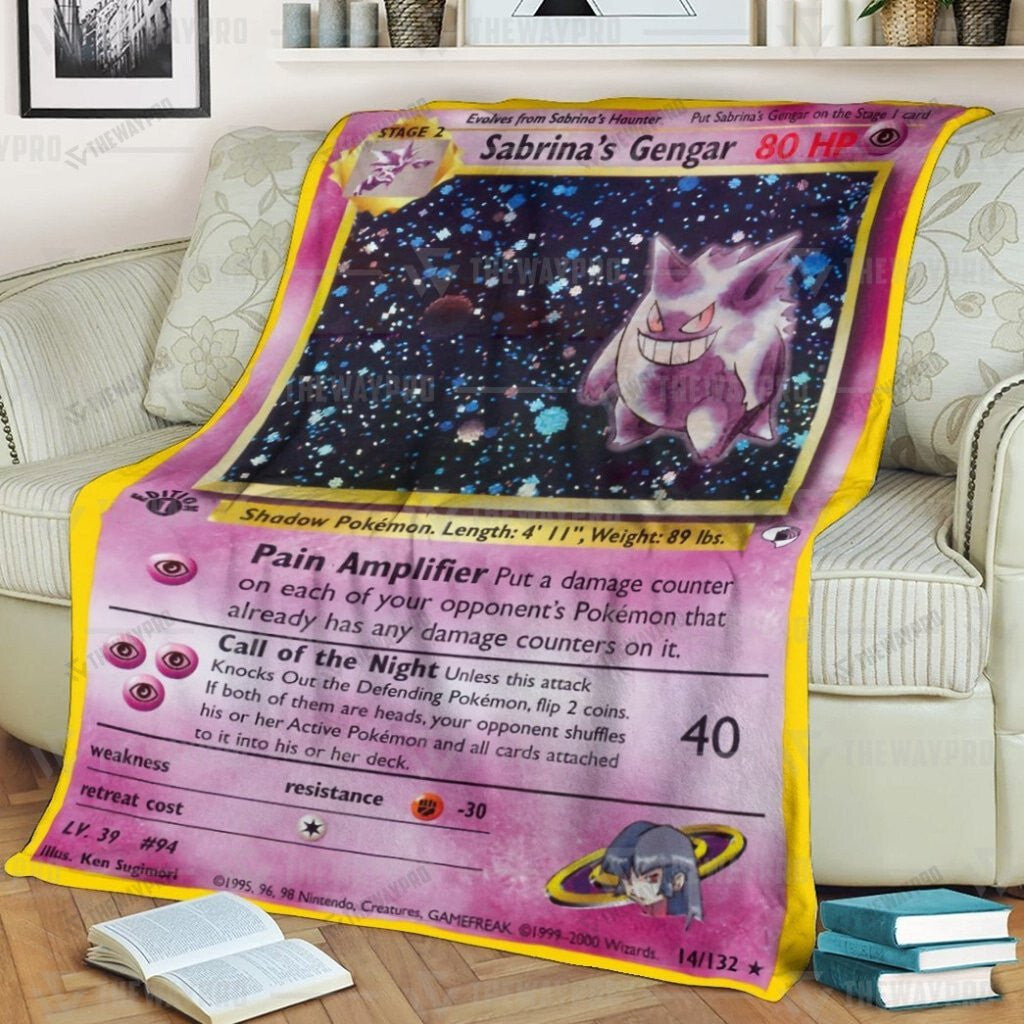 Anime Sabrina's Gengar Custom Soft Blanket