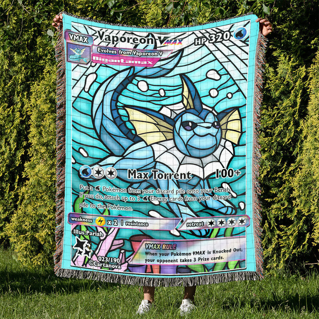 Vaporeon Stain Glass Custom Woven Blanket