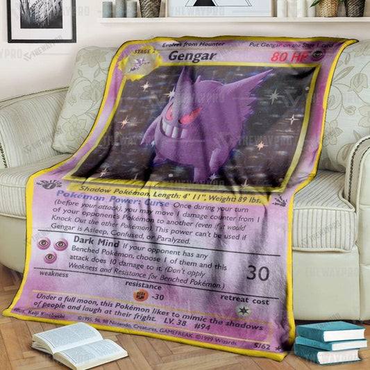 Anime Gengar Holo 1st Edition Custom Soft Blanket