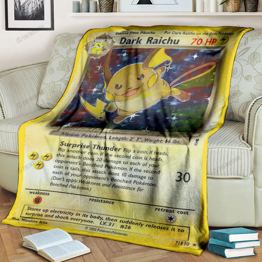Anime Dark Raichu Legendary Collection Custom Soft Blanket