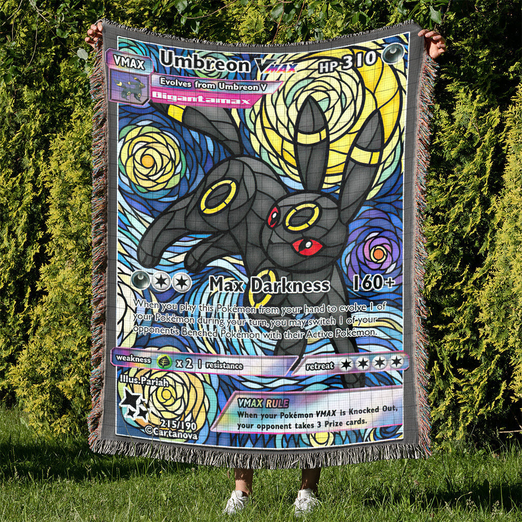 Umbreon Stain Glass Custom Woven Blanket