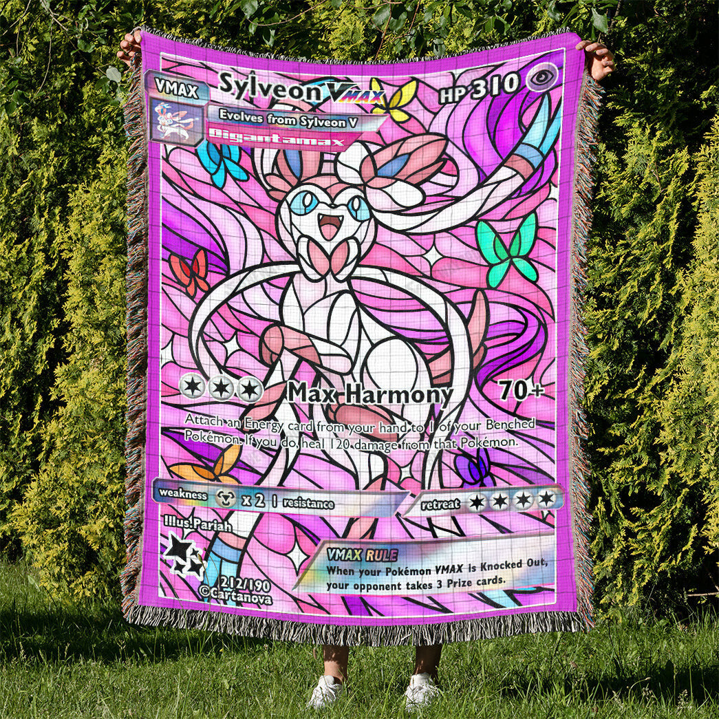 Sylveon Stain Glass Custom Woven Blanket