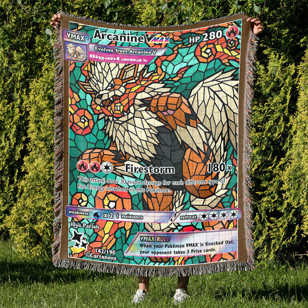 Arcanine Stain Glass Custom Woven Blanket