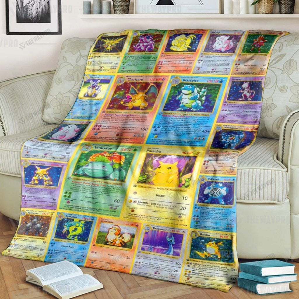 Anime 1st Edition Cards Custom Soft Blanket