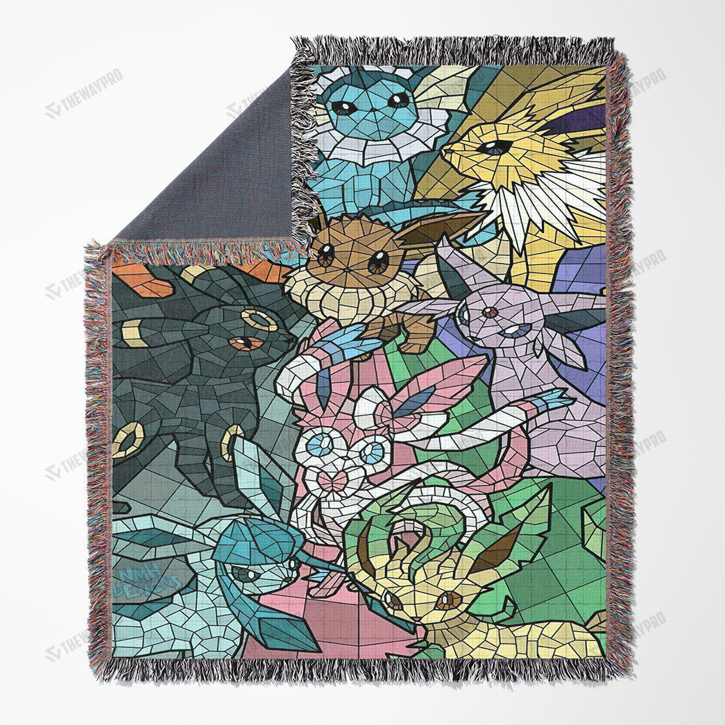 Eevee Evolutions Stain Glass Custom Woven Blanket