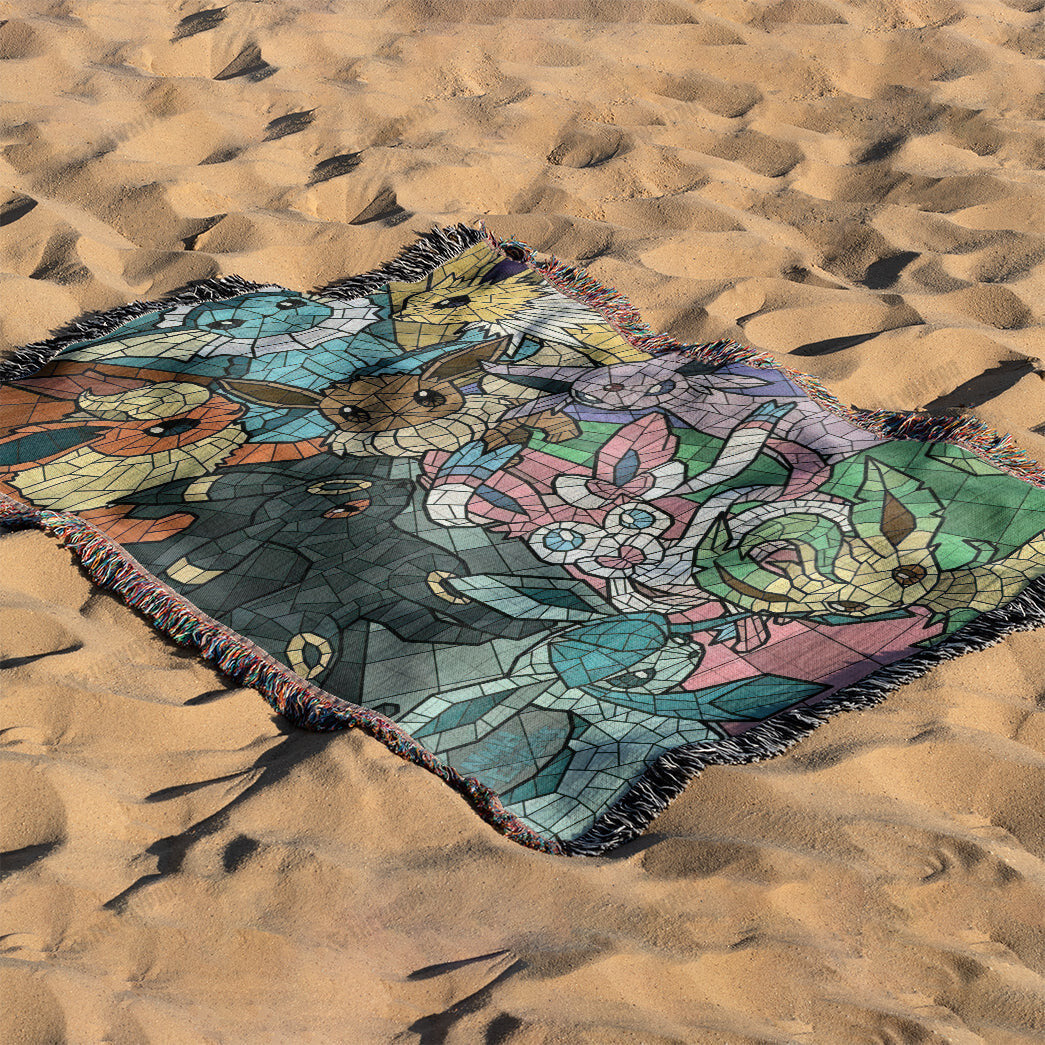Eevee Evolutions Stain Glass Custom Woven Blanket